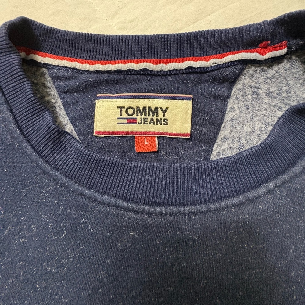 Vintage Tommy Hilfiger Flag Logo Crewneck Sweatshirt | Navy | 90s/Y2K Women’s L - Picture 6 of 9